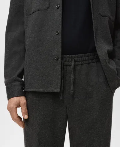 Mango Men's Cotton Drawstring Joggers Pants In Black