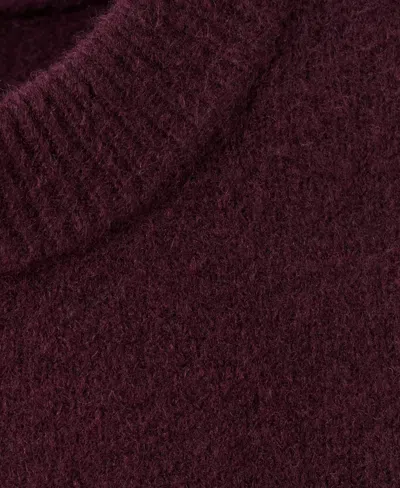 Mango Medium-knit Sweater In Burgundy