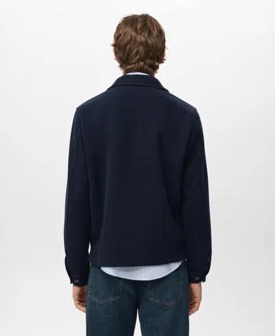 Mango Men's Pockets Wool-blend Jacket In Blue