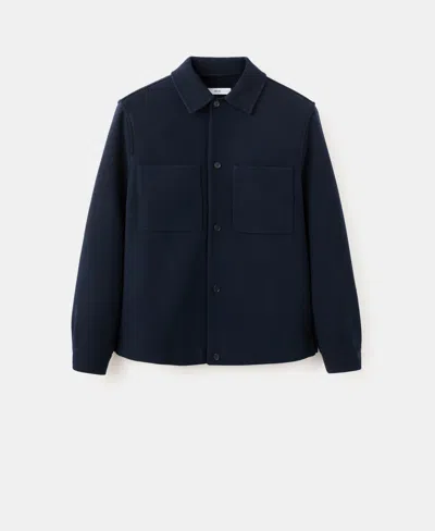 Mango Men's Pockets Wool-blend Jacket In Blue