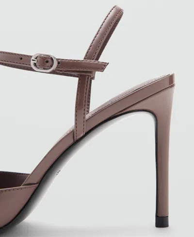 Mango Glitty Ankle Strap Pump In Brown