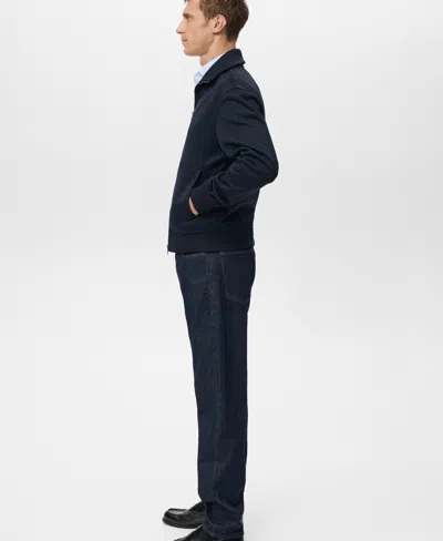 Mango Men's Zip Sweatshirt In Blue