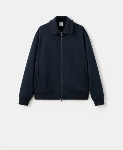 Mango Men's Zip Sweatshirt In Blue