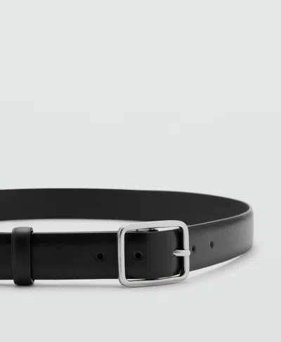 Mango Men's Leather Belt In Black