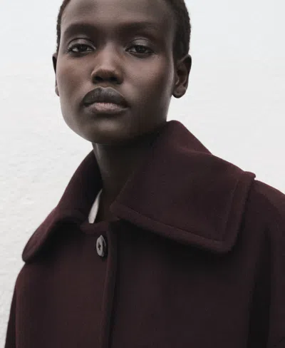 Mango Wool Blend Crop Jacket In Brown