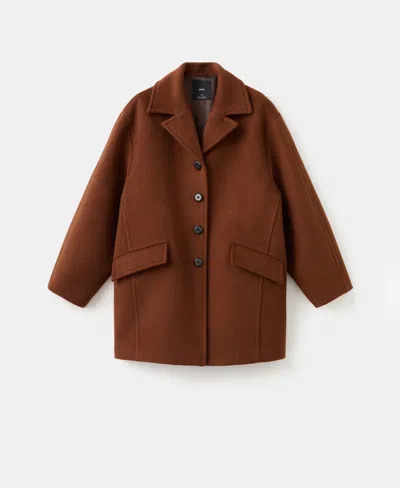 Mango Wool Blend Coat In Brown