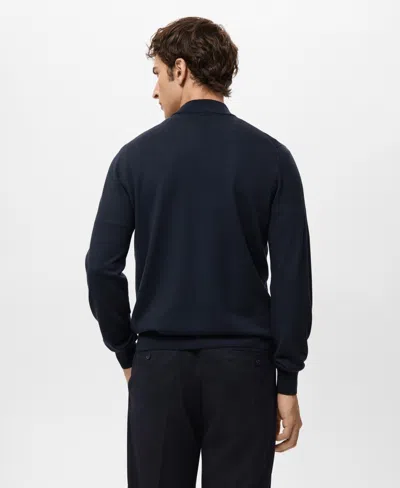 Mango Turtleneck Wool Sweater In Blue