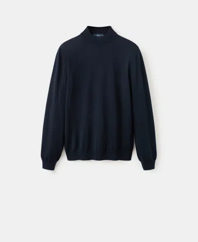 Mango Turtleneck Wool Sweater In Blue