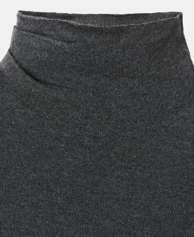 Mango Draped Turtleneck Sweater In Gray