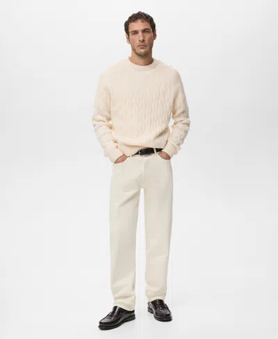 Mango Men's Cable-knit Sweater In Neutral