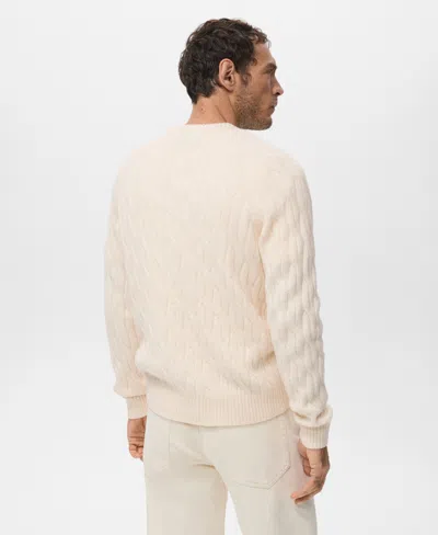 Mango Men's Cable-knit Sweater In Neutral
