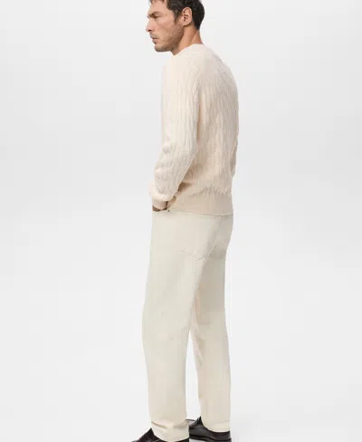 Mango Men's Cable-knit Sweater In Neutral