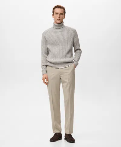 Mango Men's Wool-blend Turtleneck Sweater In Gray