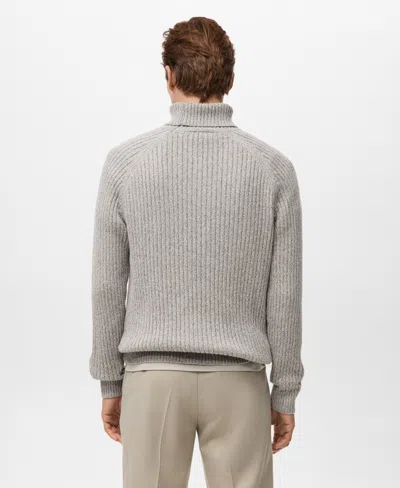 Mango Men's Wool-blend Turtleneck Sweater In Gray