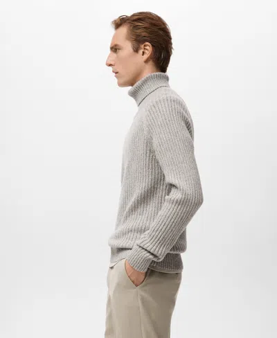 Mango Men's Wool-blend Turtleneck Sweater In Gray