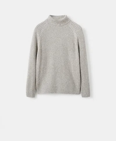 Mango Men's Wool-blend Turtleneck Sweater In Gray