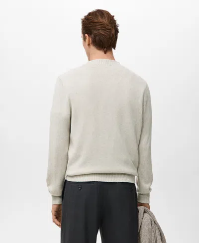 Mango Men's Structured Wool-blend Knitted Sweater In Neutral