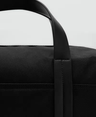 Mango Bowling Handbag In Black