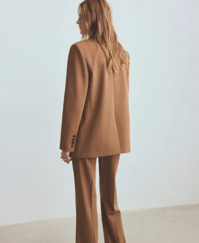 Mango Milano Blazer In Brown