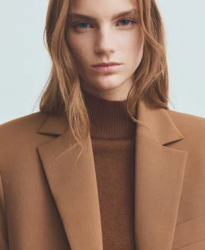 Mango Milano Blazer In Brown