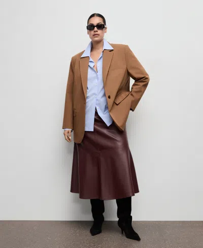 Mango Milano Blazer In Brown