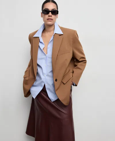Mango Milano Blazer In Brown