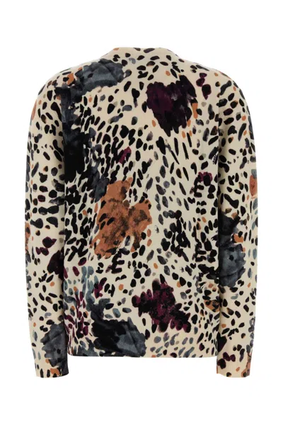 Fendi Wool And Cashmere Moth-print Pullover Clothing In Multi