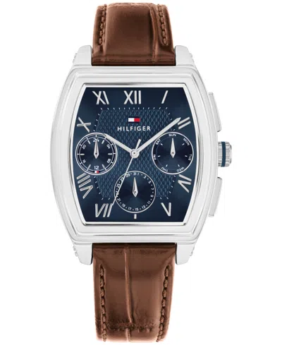 Tommy Hilfiger 36mm Leather Strap Multifunction Watch In Brown