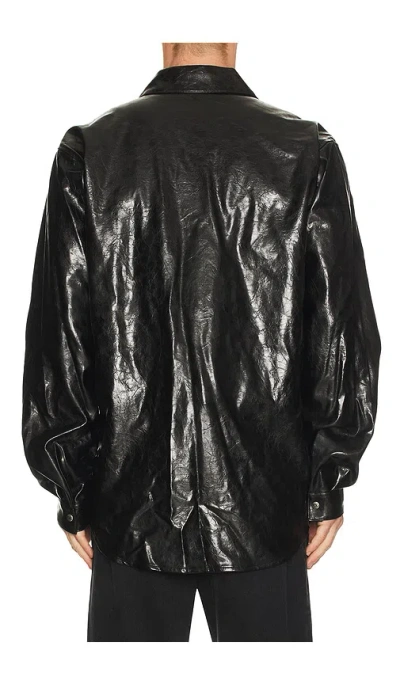 Diesel Textured Shirt With Branded Buttons In Black