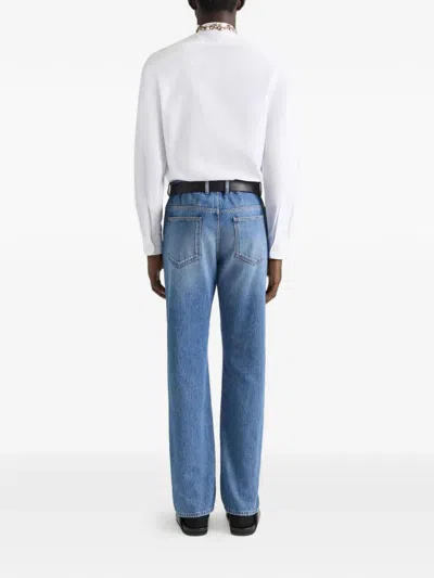 Givenchy Couture Seam Straight Fit Shadow Washed Jeans In Multi