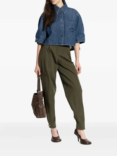 Givenchy Cropped Cocoon Shirt In Medium Denim Clothing In Blue