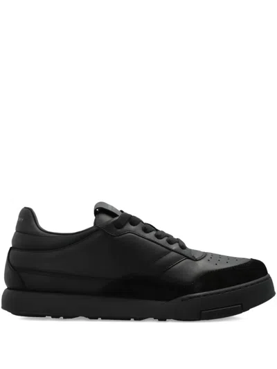 Givenchy Black Calf Leather Bos Taurus Low Top Sneakers In Multi