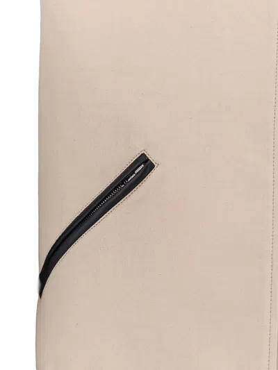 Givenchy Silk Nylon Jacket Contrast Sleeves Pockets In Neutral