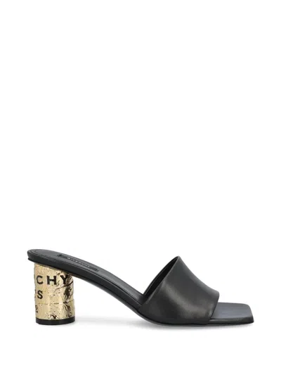 Givenchy 65mm Logo Heel Leather Mule Sandals In Multi