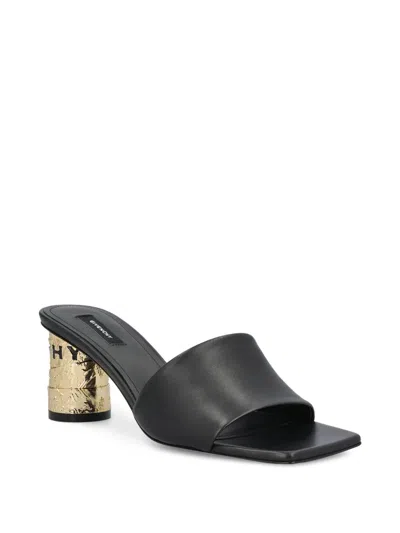 Givenchy 65mm Logo Heel Leather Mule Sandals In Multi