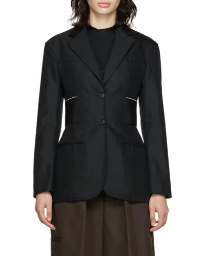 Alexander Wang Logo-print Elasticated-waist Blazer In Multi
