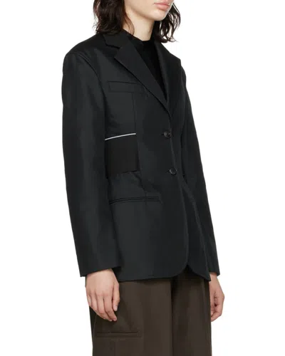Alexander Wang Logo-print Elasticated-waist Blazer In Multi