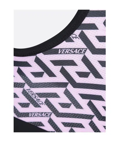 Versace Pattern Printed Sports Bra In Black