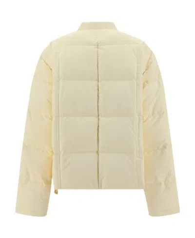 Jil Sander Logo Down Jacket In Brown