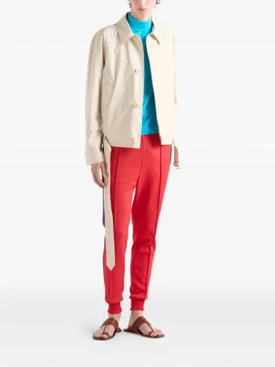 Prada Men's Technical Fabric Pants In Red