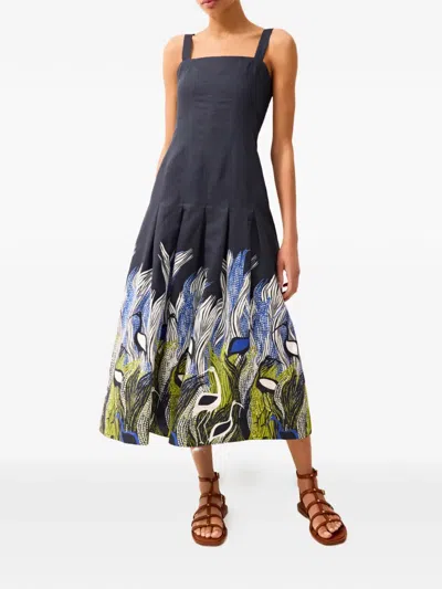 Marie Oliver Dixon Square-neck Printed Midi Dress In Multi