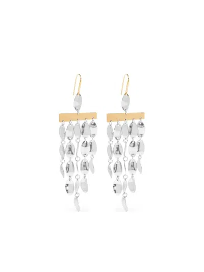 Isabel Marant Logo-engraved Drop Earrings In Gold