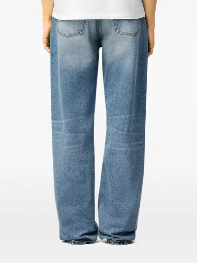 Ami Alexandre Mattiussi High-waisted Wide-leg Denim Pants With Matching Belt In Blue