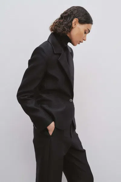 The Row Single-breasted Wool Blazer In Black
