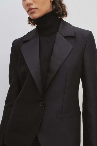 The Row Single-breasted Wool Blazer In Black