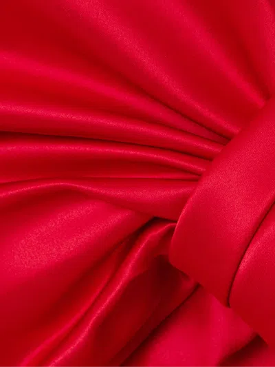 Simone Rocha Oversized Bow Satin Top In Red