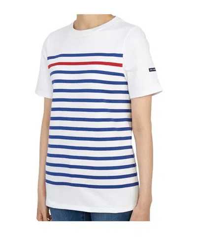 Saint James Naval Striped T-shirt In White