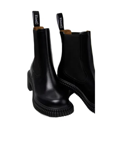 Camper Pix London High Heels Ankle Boots In Black