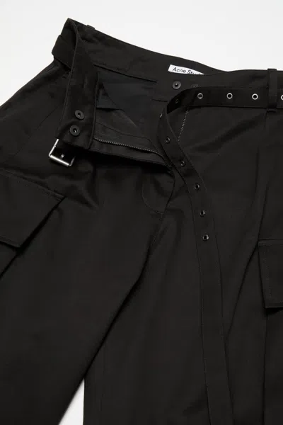 Acne Studios Belt-detail Cargo Trousers In Black