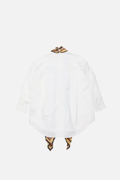 Acne Studios Faux Two-piece Shirt Dress In White